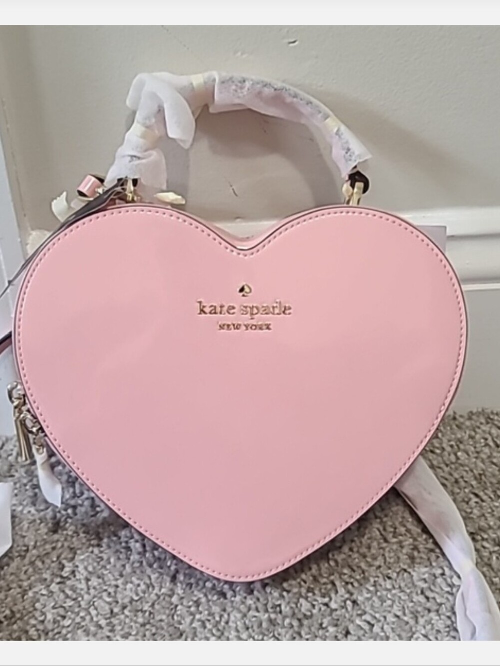 Kate Spade Love Shack Heart Crossbody Hand Bag Tea Rose Pink Valentine's Day